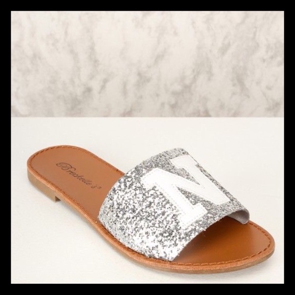 Silver NY Patch Slip On Sandals!. - Picture 2 of 4